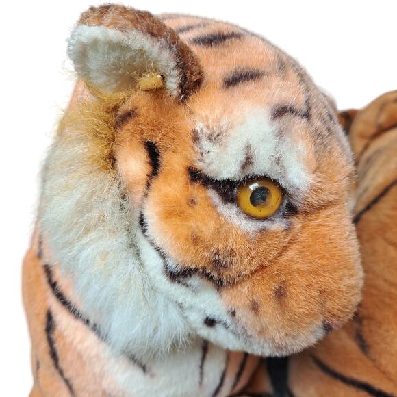 VINTAGE BEST MADE TOYS LIMITED TIGER MAMA CUB REALISTIC PLUSH 45" STUFFED ANIMAL - Picture 9 of 16